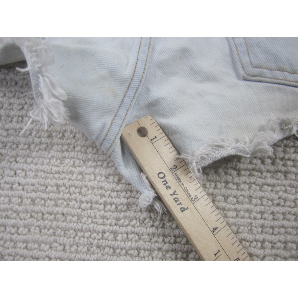 Levi's 501 Shorts Womens 25 Blue Distressed Denim Cut Off 5-Button Fly Jean - Picture 15 of 16